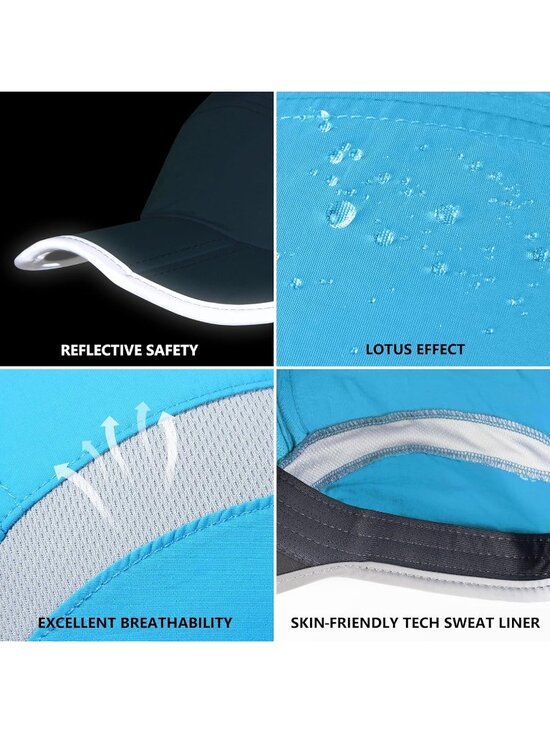 〽️Women Sky Blue Reflective Folding Hat Design UPF 50+ Sun Protection Sport Hats main image 6
